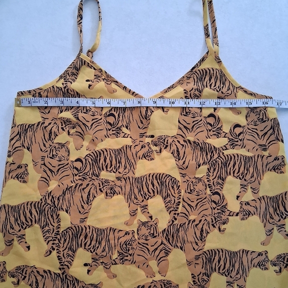 ICHI/ 🐅Tiger Print🐅/ Mustard Yellow Camisole/Spaghetti Strap Top/ Size US S - Picture 12 of 12